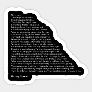 Harvey Specter Quotes Sticker